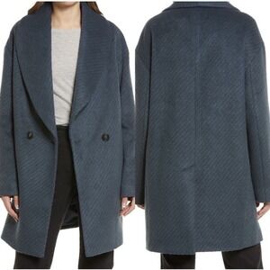 Avec‎ Les Filles Wool Blend Shawl-Collar Grey Blue Slate Coat Women's Size XS